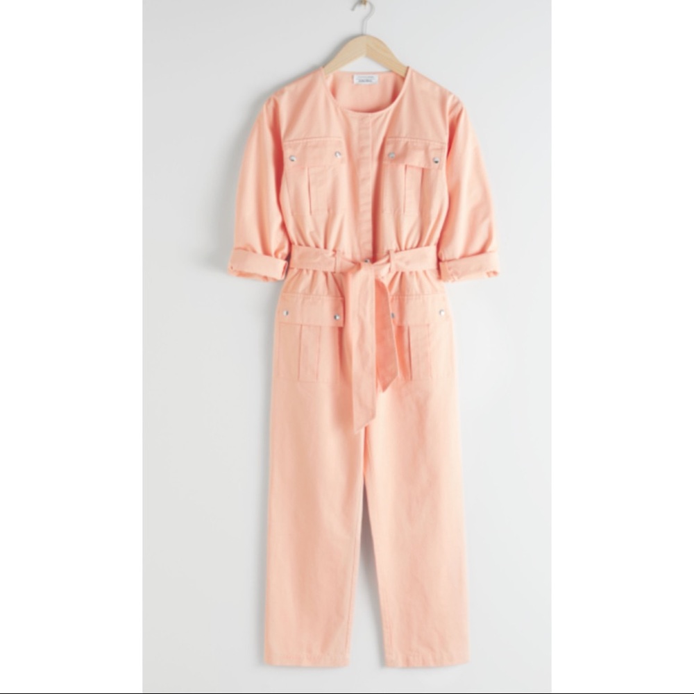 & OTHER STORIES ~Organic Cotton Tie Belt Jumpsuit (NWT)